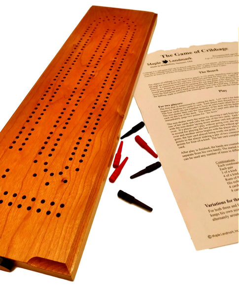 Cribbage Board - Deluxe - Cherry (Premium) - Made in USA  - Science & Engineering Toy
