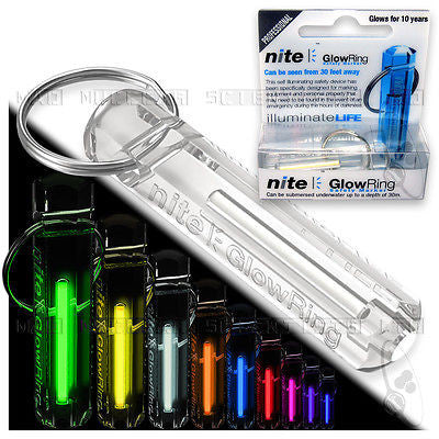 Nite Glow-Ring Glow IN THE DARK - Tritium - (Clear Case) - 9 Colours - Collect them All! Educational Products - Science & Engineering Toy